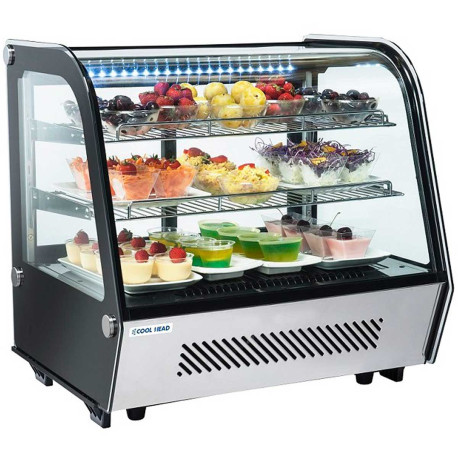 VITRINA EXPOSITORA SOBREMOSTRADOR CRISTAL CURVO LCT900C NEGRO